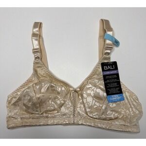 Bali Women's Double Support Spa Closure Wire-Free Bra Soft Taupe 34C NEW DF3372